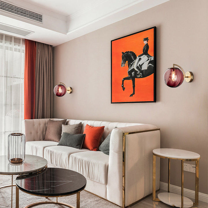 Stornfield | Contemporary Scandinavian Round Iron and Glass 1-Light Wall Sconce for Living Room