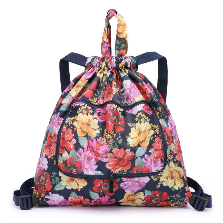Foldable Printed Nylon Backpack with Drawstring | Stornfield