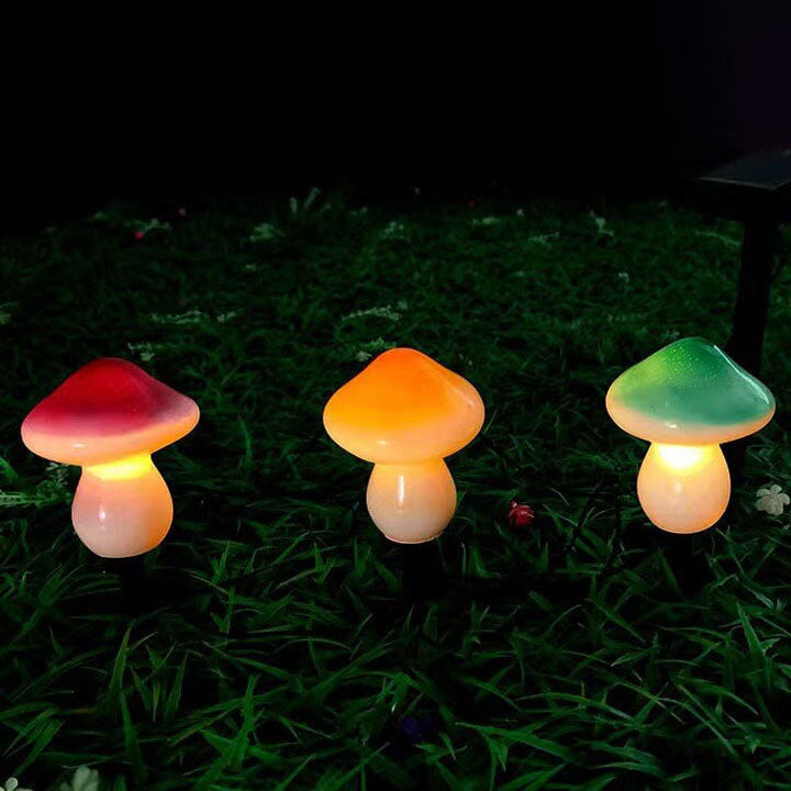 Solar Outdoor Resin Mushroom LED Garden Ground Insert Decorative Landscape Light | Stornfield