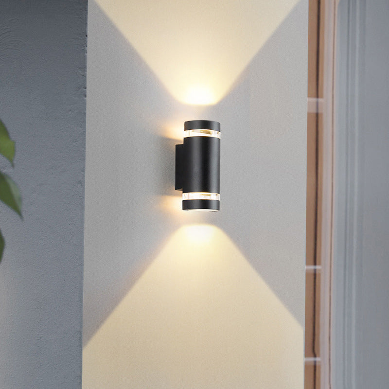 Contemporary Industrial Waterproof Aluminum Cylinder LED Up And Down Luminous Spotlight Wall Sconce Lamp For Outdoor Patio | Stornfield