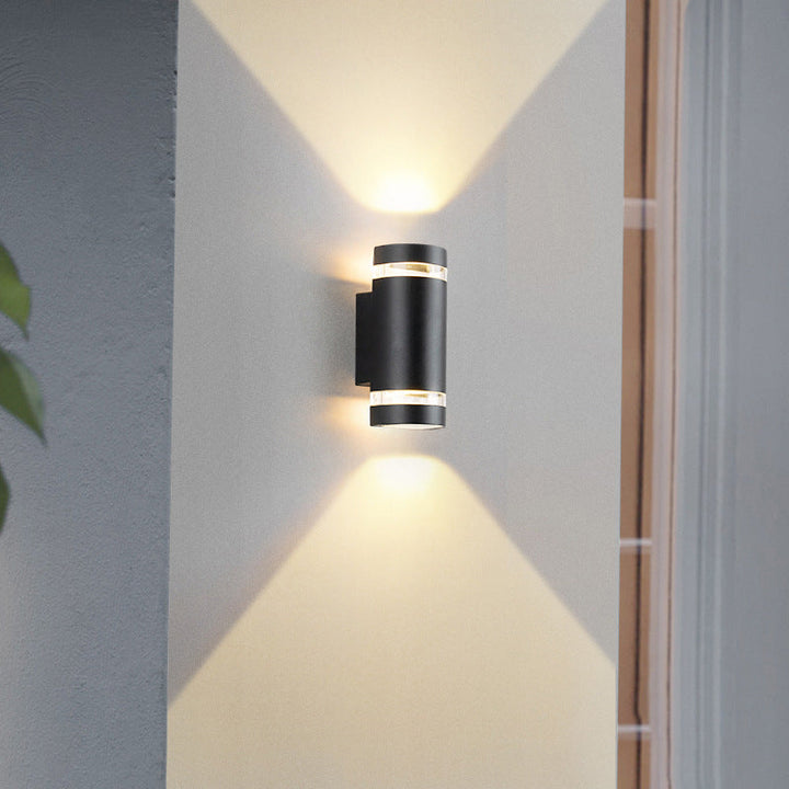Contemporary Industrial Waterproof Aluminum Cylinder LED Up And Down Luminous Spotlight Wall Sconce Lamp For Outdoor Patio | Stornfield