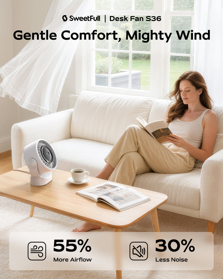 4-Speed USB Rechargeable Desktop Fan with Smart LED Display | Stornfield