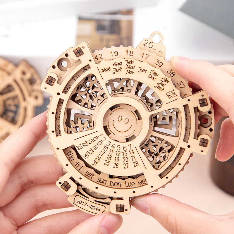 Wooden Mechanical Gear Perpetual Calendar Model Kits | Stornfield