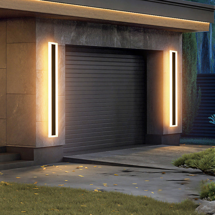 Modern Minimalist Long Rectangular Aluminum Acrylic LED Wall Sconce Lamp For Garden | Stornfield