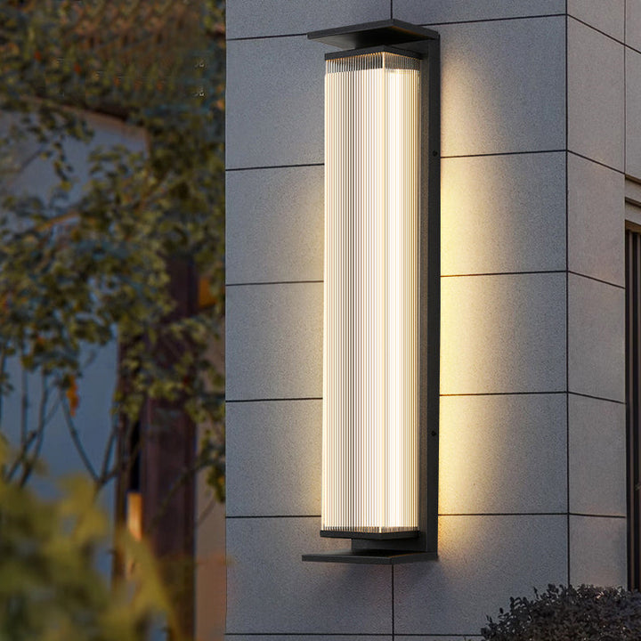 Modern Minimalist Waterproof Rectangular Stainless Steel Acrylic LED Wall Sconce Lamp For Outdoor Patio | Stornfield