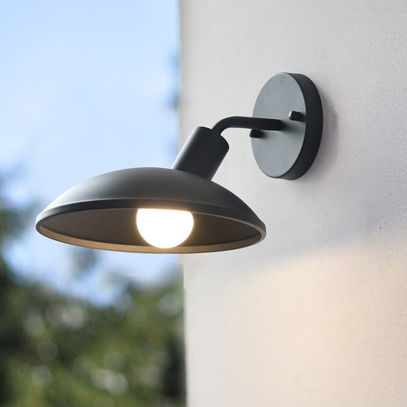 Modern Minimalist Waterproof Round Iron 1-Light Wall Sconce Lamp For Outdoor Patio | Stornfield
