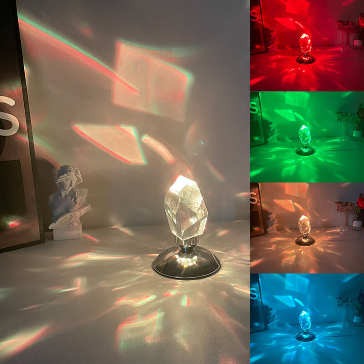 Stornfield | LuxorLite Diamond Crystal LED Table Lamp | Luxurious Mood Light | 3 or 16 Color Changing | Cordless Night Light