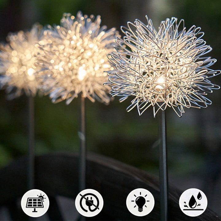 Solar LED Garden Light (2 pieces) Dandelion Design with Spike | Stornfield