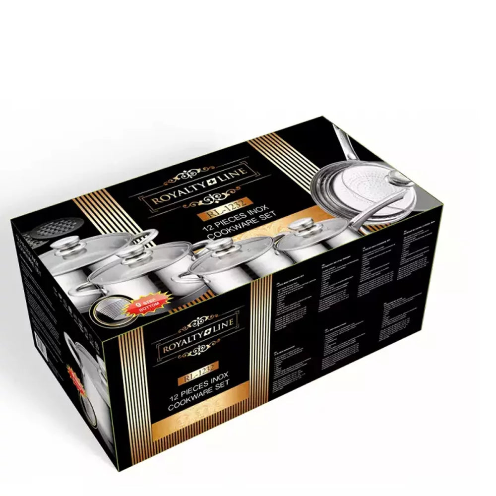 Royalty Line Cookware Set made of Stainless Steel (12 Pieces) | Stornfield