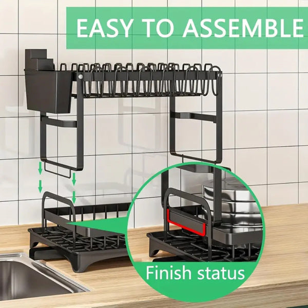 2-tier drying rack with draining board. | Stornfield
