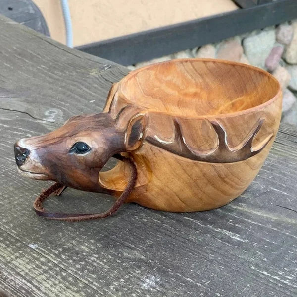 Stornfield | Wooden Mug - WildSip - Hand-Crafted Animal Design - Adventurous Hydration
