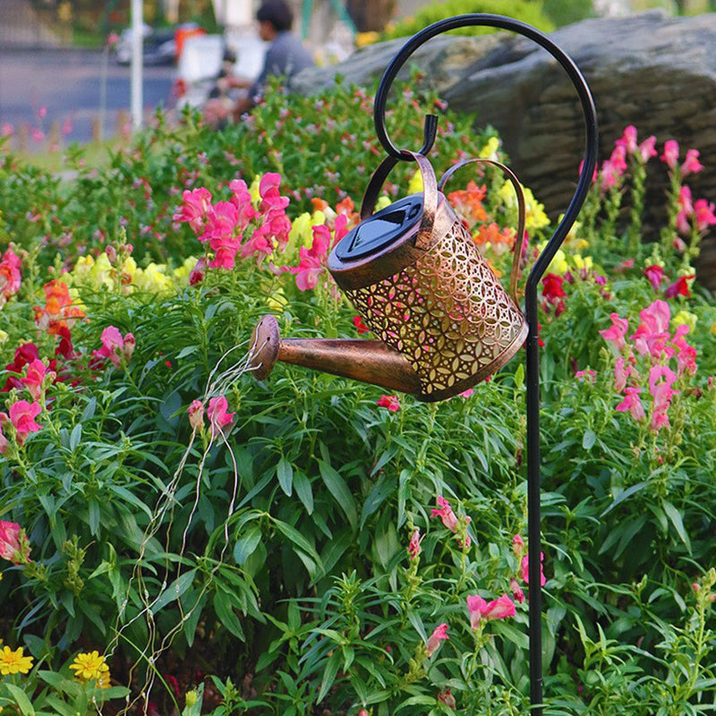Contemporary Creative Solar Kettle Iron LED Outdoor Light For Garden | Stornfield