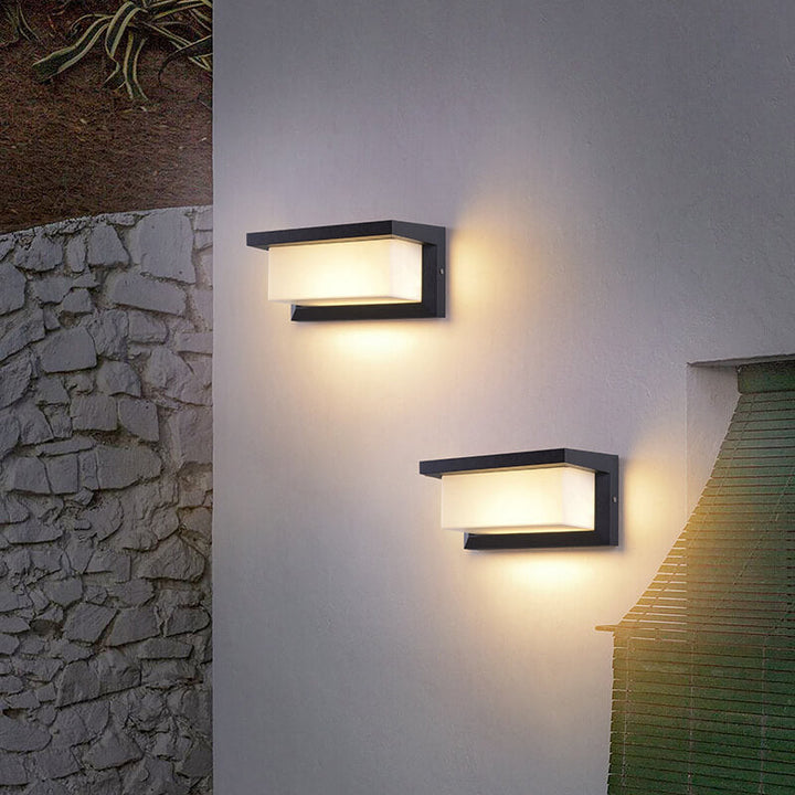Modern Minimalist Solar Rectangle PC LED Outdoor Wall Sconce Lamp For Outdoor Patio | Stornfield