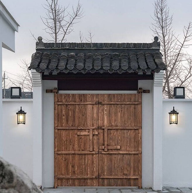 Modern Waterproof Solar Aluminum Chinese Pavilion Shape 1-Light Wall Sconce Lamp | Stornfield