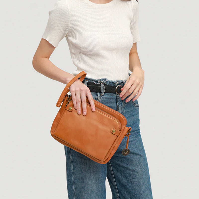 Women's shoulder bag made of three-layer leather | Stornfield
