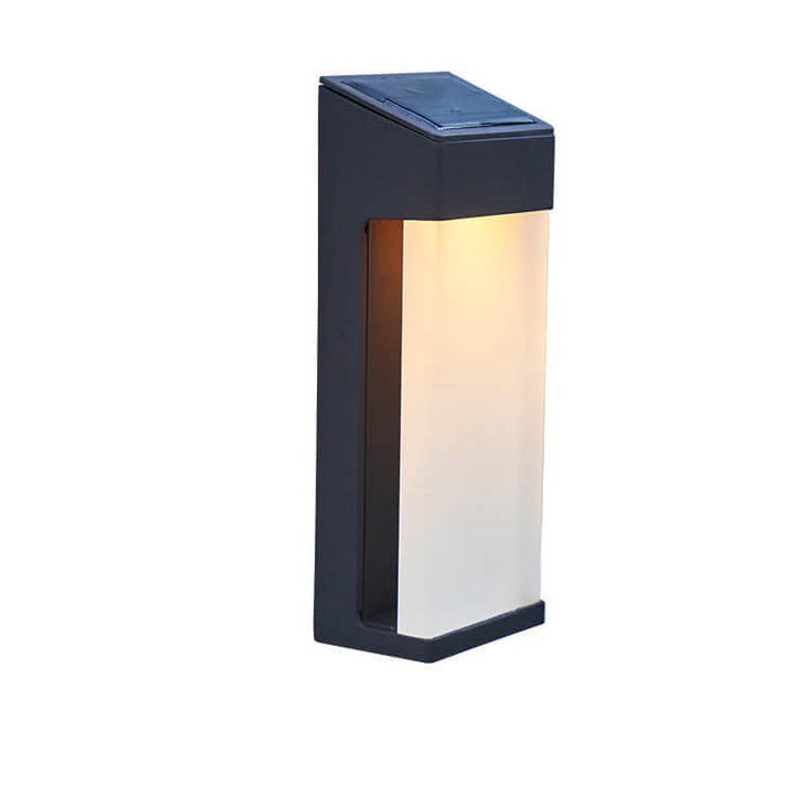 Solar Square Frosted Glass Waterproof Outdoor LED Wall Sconce Lamp | Stornfield