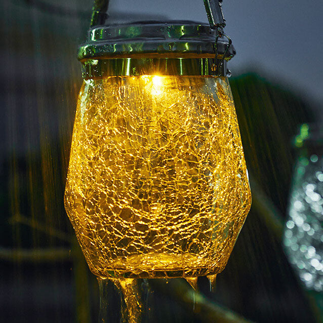 Contemporary Creative Crackle Glass Bottle Star Decor LED Solar String Light For Outdoor Patio | Stornfield