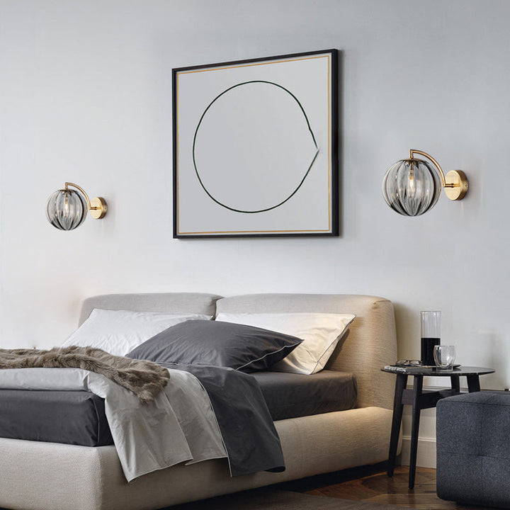 Stornfield | Contemporary Scandinavian Round Iron and Glass 1-Light Wall Sconce for Living Room