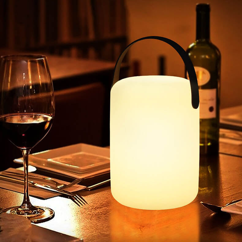 Modern Simplicity Plastic Round Square Hand LED Table Lamp For Outdoor Patio | Stornfield