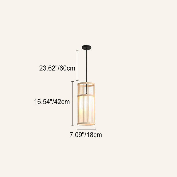 Stornfield | Zen Bambora Pendant Light | Hand-Woven Bamboo Lantern | Japanese Design | Natural Elegance