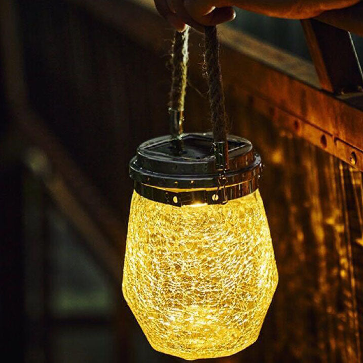 Contemporary Creative Crackle Glass Bottle Star Decor LED Solar String Light For Outdoor Patio | Stornfield