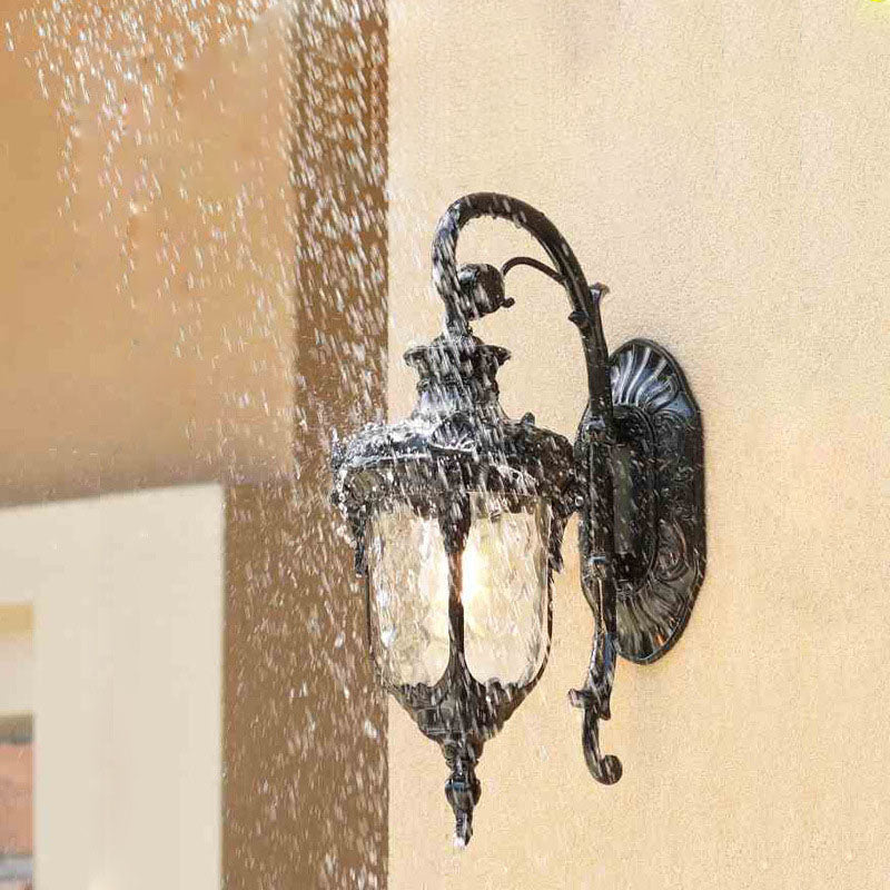Traditional European Cylinder Lantern Aluminum Glass 1-Light Outdoor Wall Sconce Lamp For Outdoor Patio | Stornfield