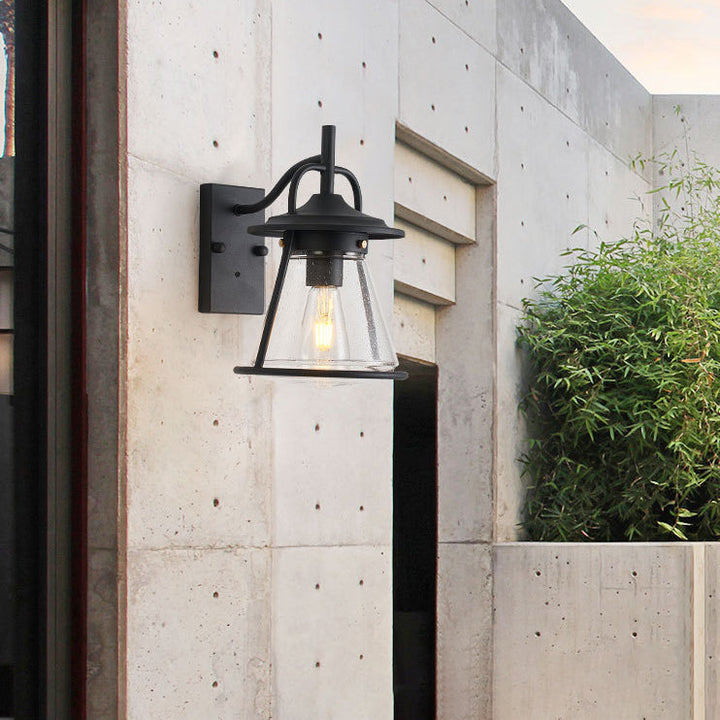 Waterproof Glass Cone Shade 1-Light Outdoor Wall Sconce Lamp | Stornfield