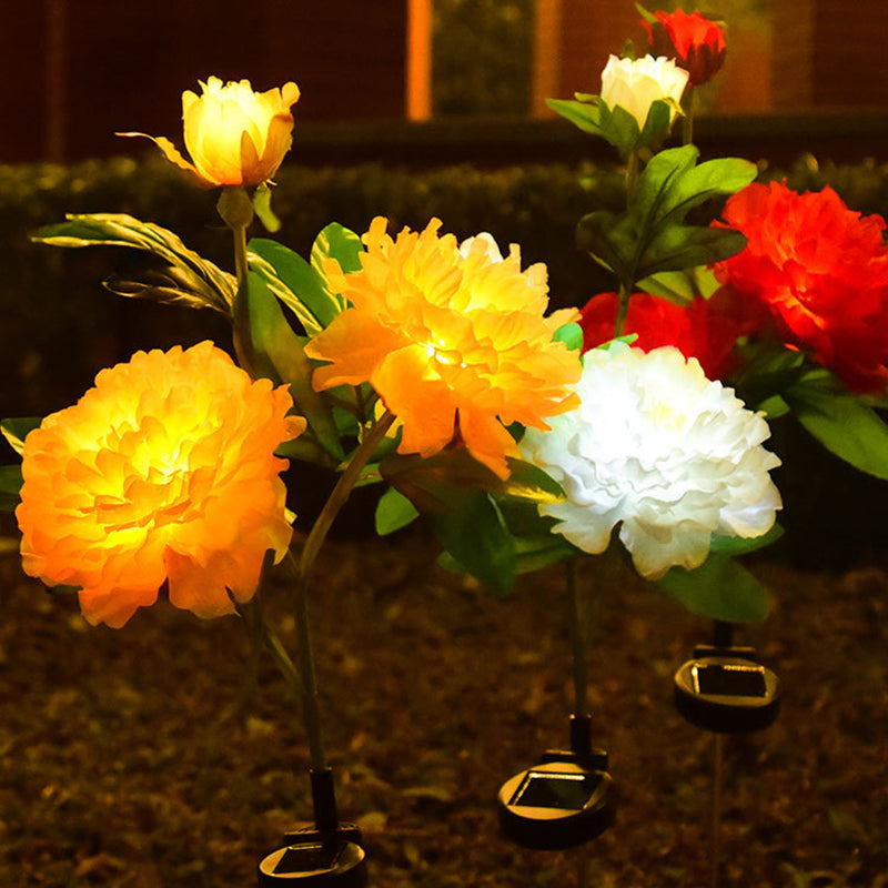 Contemporary Creative Solar Peony Flower LED Waterproof Lawn Landscape Insert Light For Outdoor Patio | Stornfield