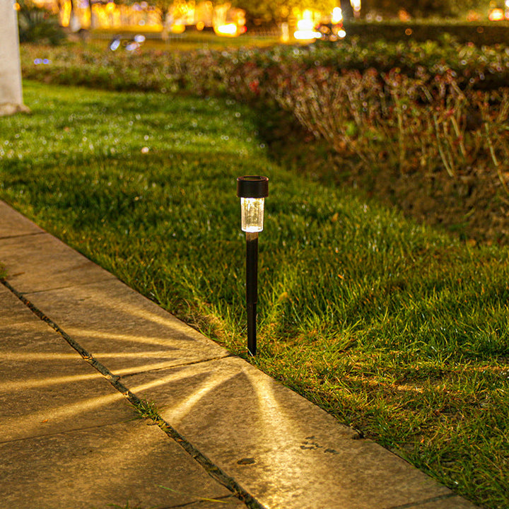 Modern Minimalist Waterproof Solar Cylinder Plastic Stainless Steel LED Landscape Light For Garden | Stornfield