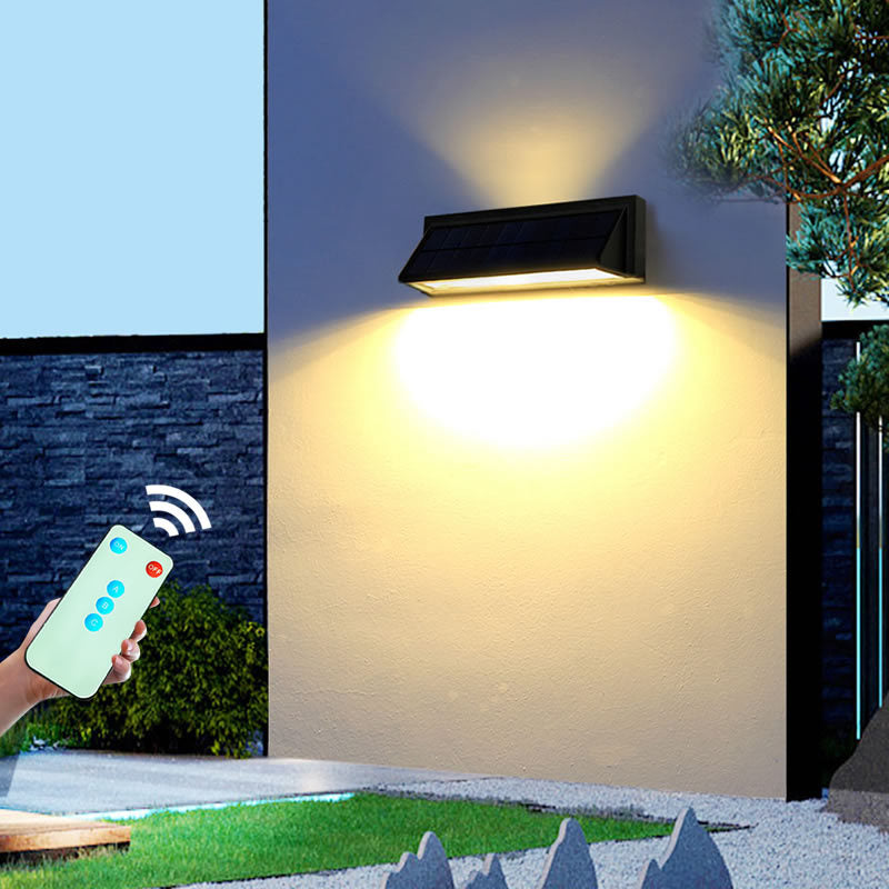 Outdoor Solar Waterproof Rectangular Slant LED Patio Wall Sconce Lamp | Stornfield