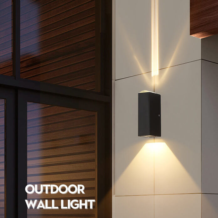 Stornfield | Modern Waterproof LED Outdoor Wall Light | Rectangular Up/Down Aluminum Fixture