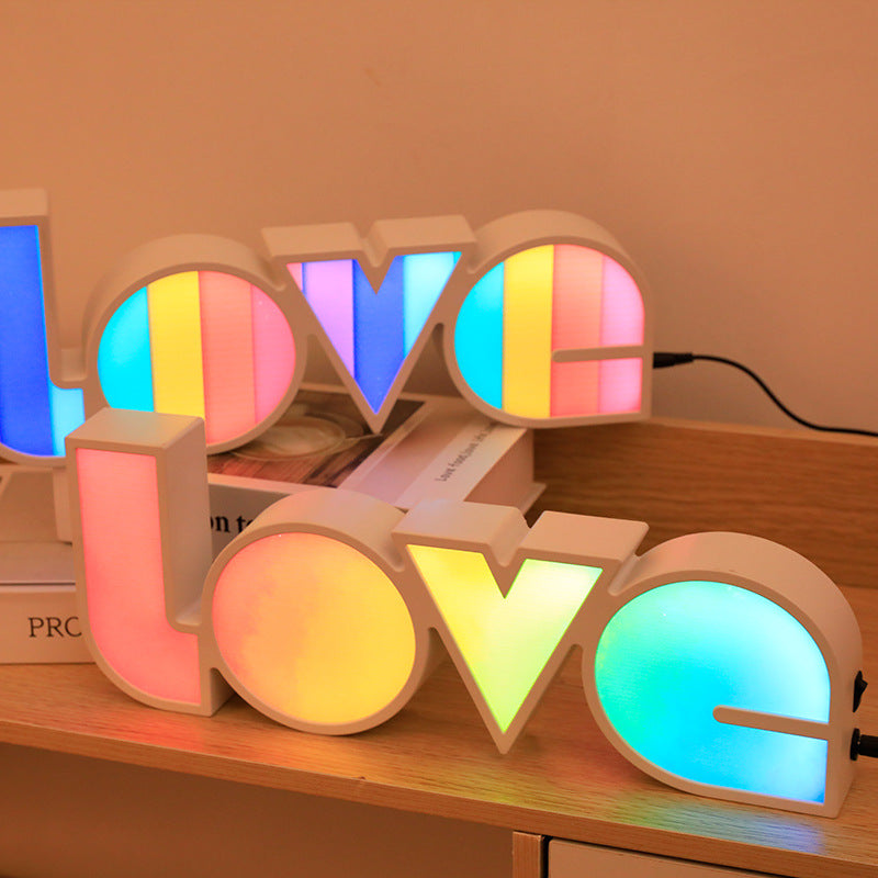 Stornfield | PS LOVE Letters Waterproof LED Table Lamp Modern Art Deco for Bedroom