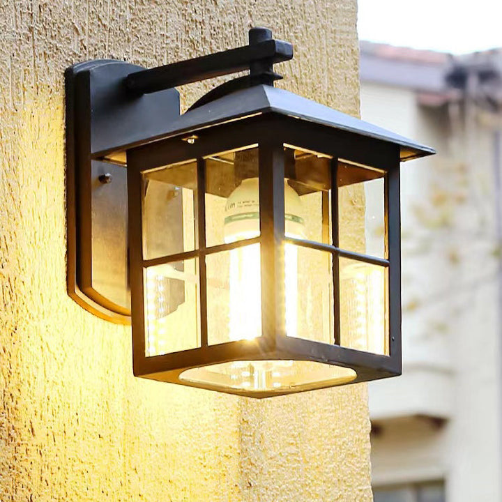 Modern Simplicity Waterproof Aluminum Square Glass Shade 1-Light Wall Sconce Lamp For Outdoor Patio | Stornfield