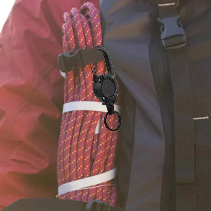 Tactical Anti-theft Metal Cable Keychain Retractable Automatic Outdoor Luya | Stornfield