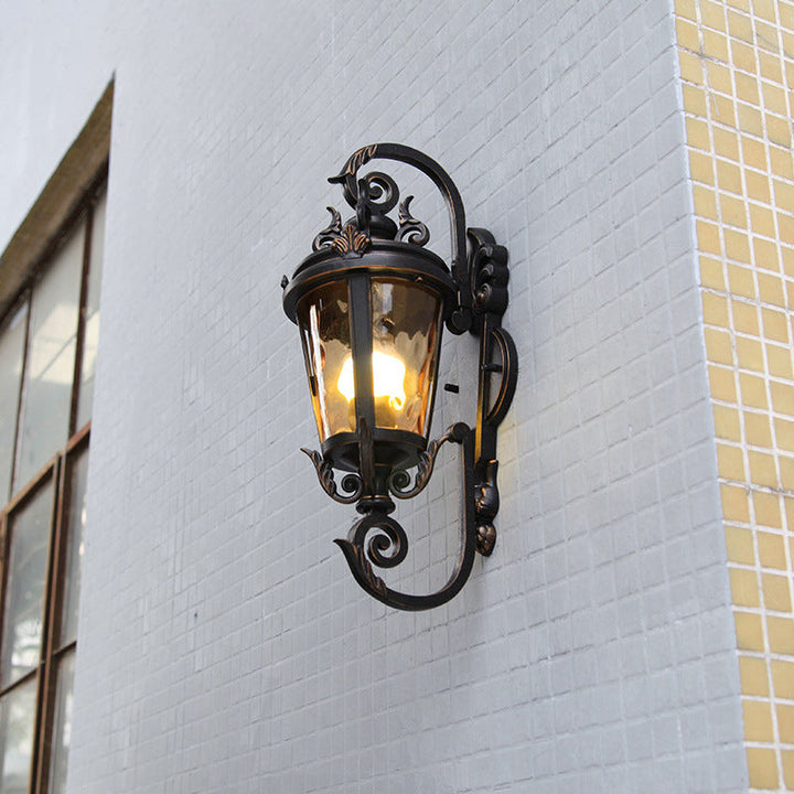 Traditional European Waterproof Aluminum Glass Cylinder 1-Light Wall Sconce Lamp For Outdoor Patio | Stornfield