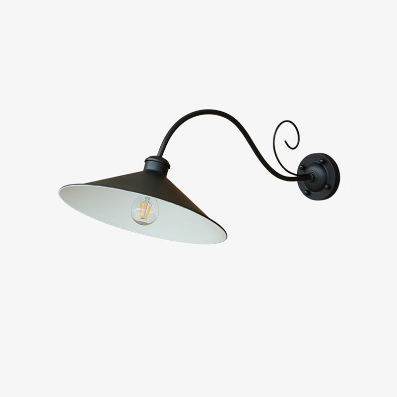 Contemporary Retro Waterproof Iron Round 1-Light Wall Sconce Lamp For Garden | Stornfield