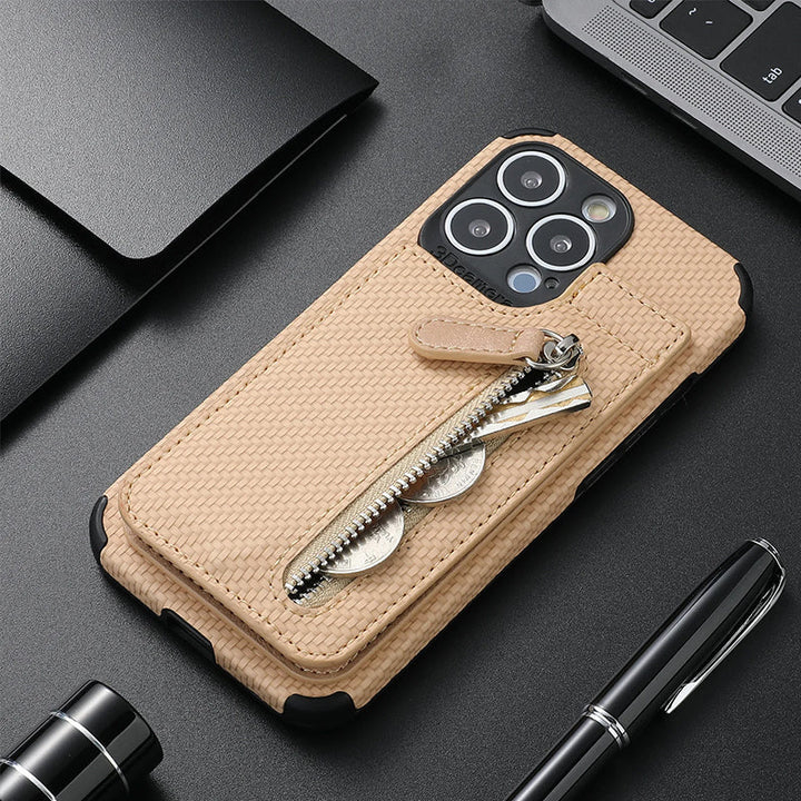 Magnetic zipper wallet case with credit card holder | Stornfield