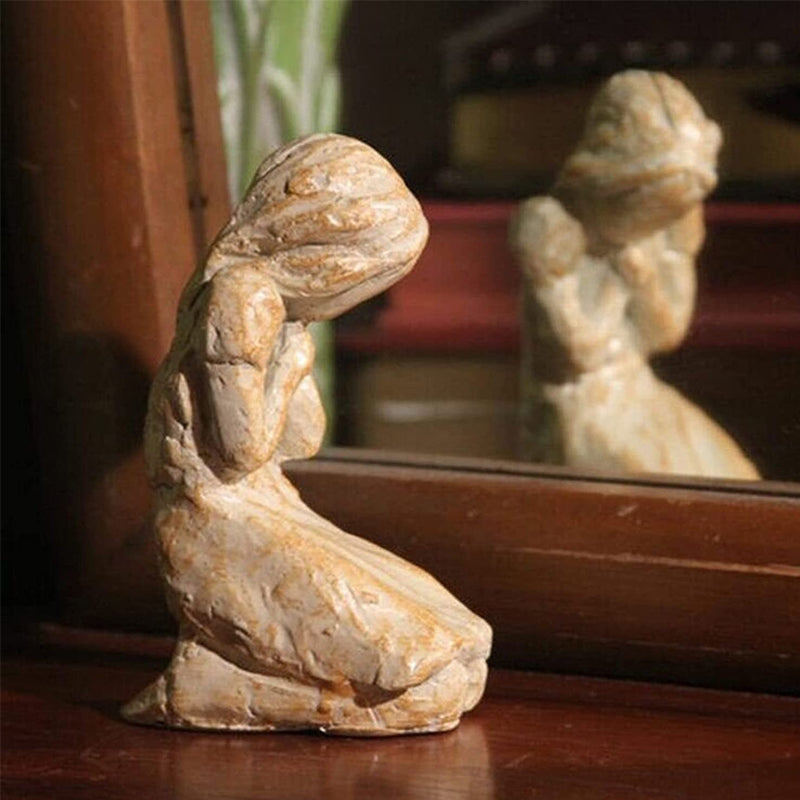 Stornfield | Sweet Hour of Prayer, beautiful hand-cast inspiring sculpture of a praying woman