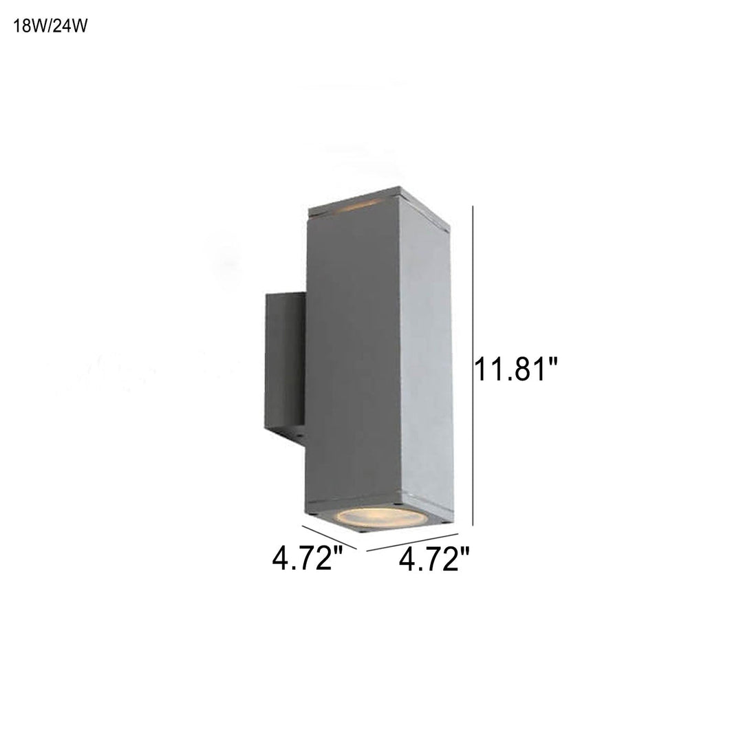 Modern Minimalist Square Column LED Luminous Outdoor Waterproof Wall Sconce Lamp | Stornfield