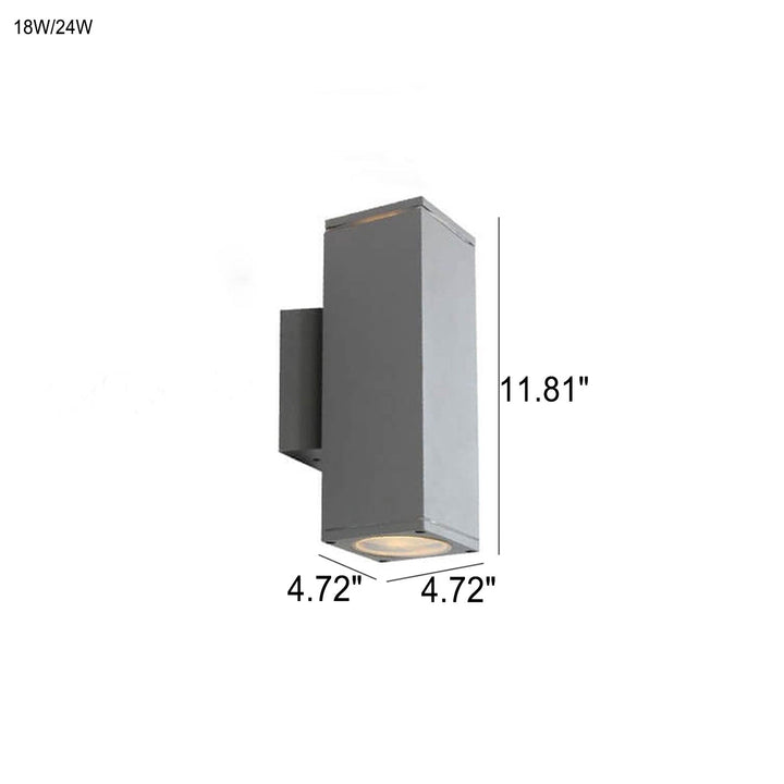 Modern Minimalist Square Column LED Luminous Outdoor Waterproof Wall Sconce Lamp | Stornfield