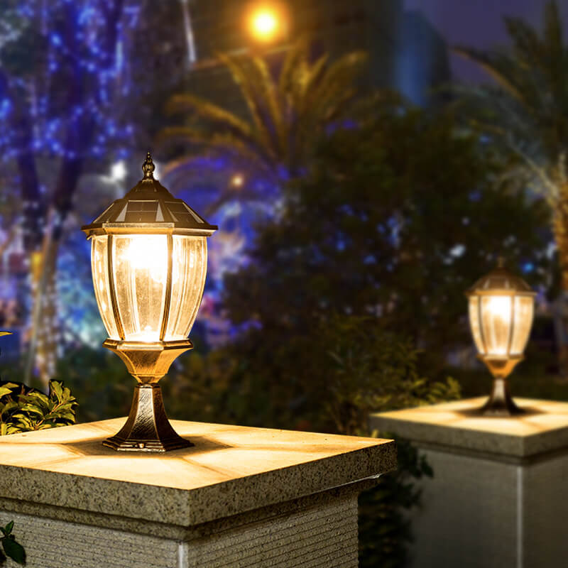 Outdoor Solar Waterproof Aluminum Glass 1-Light Lawn Landscape Light | Stornfield