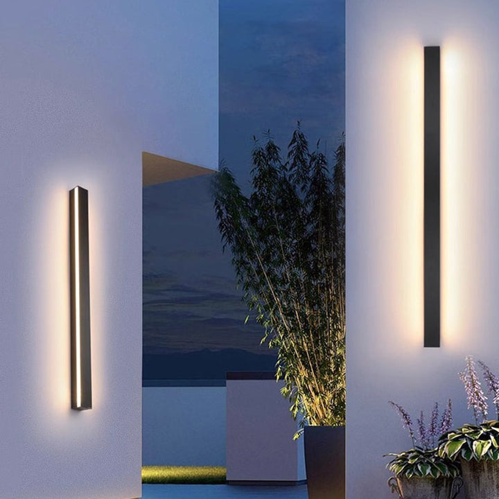 Modern Minimalist Long Rectangular Aluminum Acrylic LED Wall Sconce Lamp For Garden | Stornfield