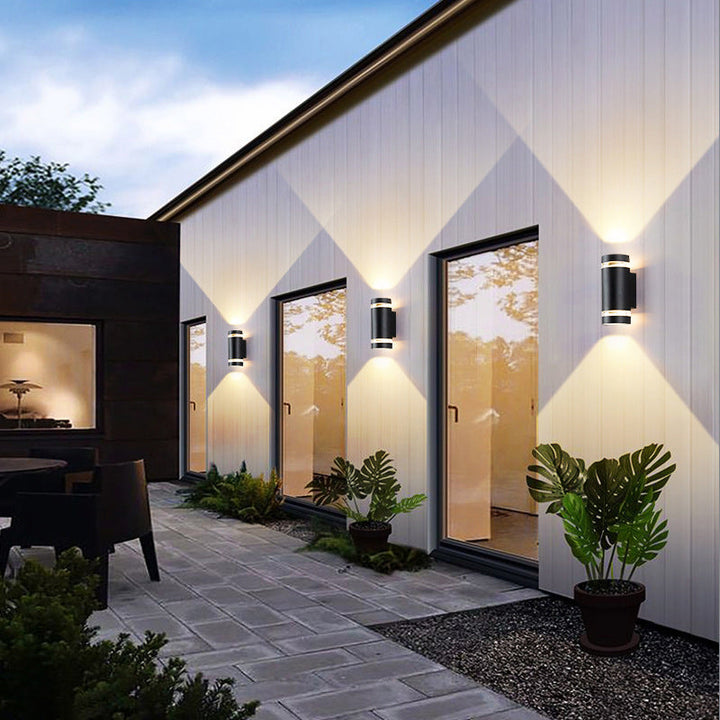 Contemporary Industrial Waterproof Aluminum Cylinder LED Up And Down Luminous Spotlight Wall Sconce Lamp For Outdoor Patio | Stornfield