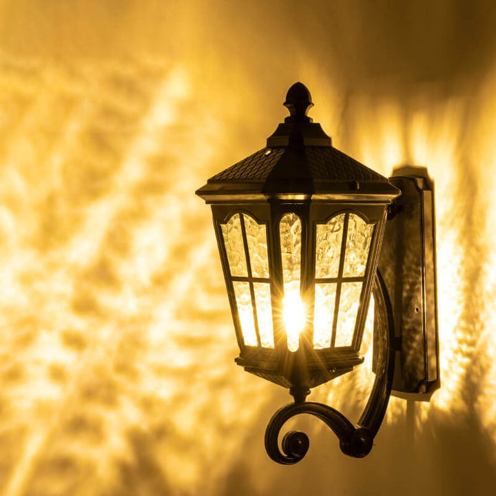 European Outdoor Lantern Aluminum Glass Waterproof 1-Light Wall Sconce Lamp | Stornfield