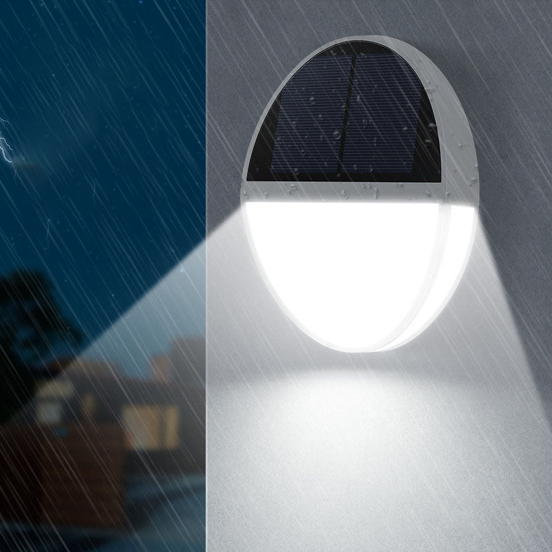 Solar Outdoor Waterproof Round Flat Body Radar Sensor LED Wall Sconce Lamp | Stornfield