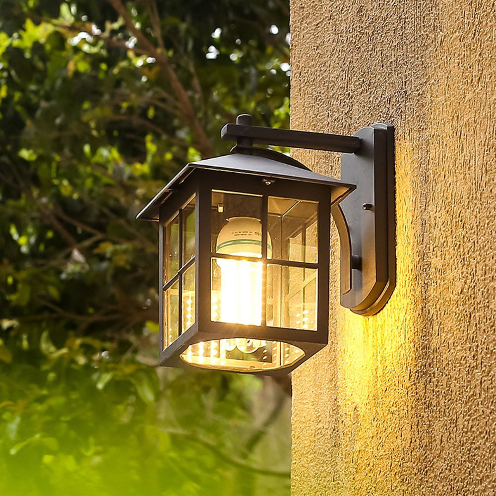 Modern Simplicity Waterproof Aluminum Square Glass Shade 1-Light Wall Sconce Lamp For Outdoor Patio | Stornfield