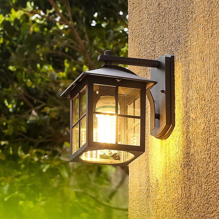 Modern Simplicity Waterproof Aluminum Square Glass Shade 1-Light Wall Sconce Lamp For Outdoor Patio | Stornfield