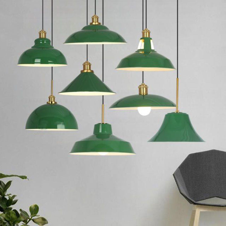 Stornfield | RetroDome Industrial Vintage Pendant Light | Green Iron Dome Design | Single Light | Rustic Ceiling Lighting