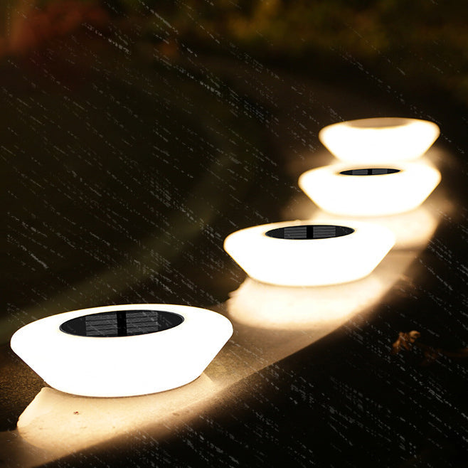 Modern Simplicity Solar Waterproof PP PS Round Conic LED Landscape Lighting Outdoor Light For Garden | Stornfield