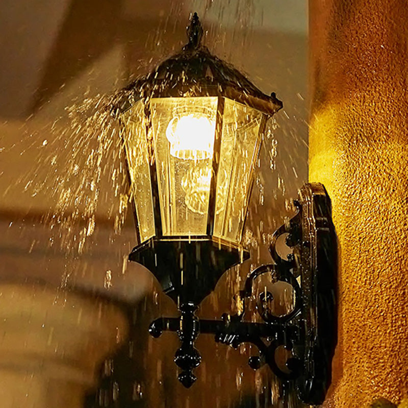 Traditional European Aluminum Glass LED Solar Waterproof Wall Sconce Lamp For Outdoor Patio | Stornfield